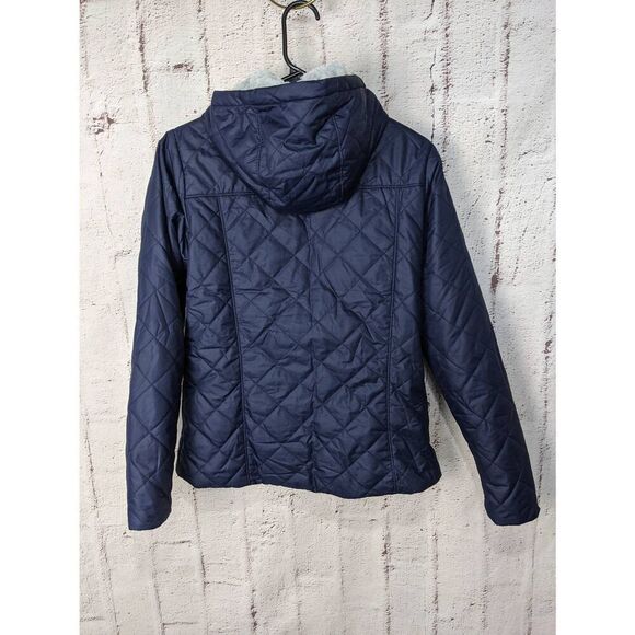 Columbia Navy Copper Crest II Long Jacket Hooded Plush Fleece Lined Sz M Medium - Picture 4 of 8